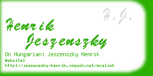 henrik jeszenszky business card